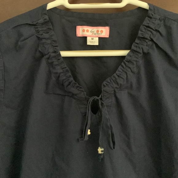Koi by Kathy Peterson navy Betsey scrub top - Picture 2 of 9
